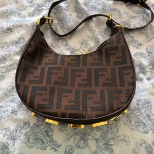 Brown and Black Designer Hobo Bag